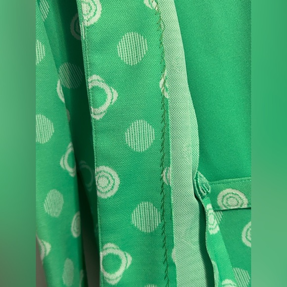 Vintage 60’s 70’s Green White Women’s 3 piece Dress Retro geometrical‎ circles - Picture 4 of 14